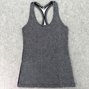 Lululemon Cool Racerback Tank II Womens Size 4 Frozen Fizz White Black CRB Top
